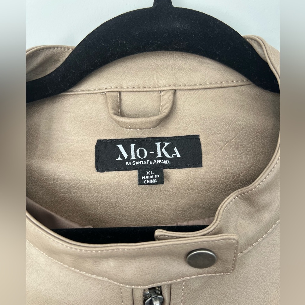 Mo-Ka Ebele Faux Leather Moto Jacket XL - Picture 9 of 10